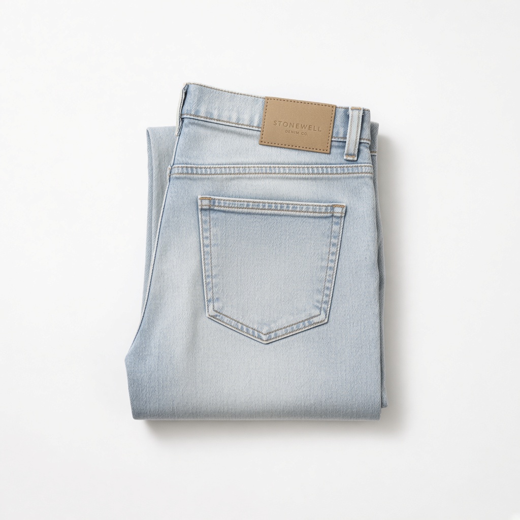 Straight fit light stone jeans