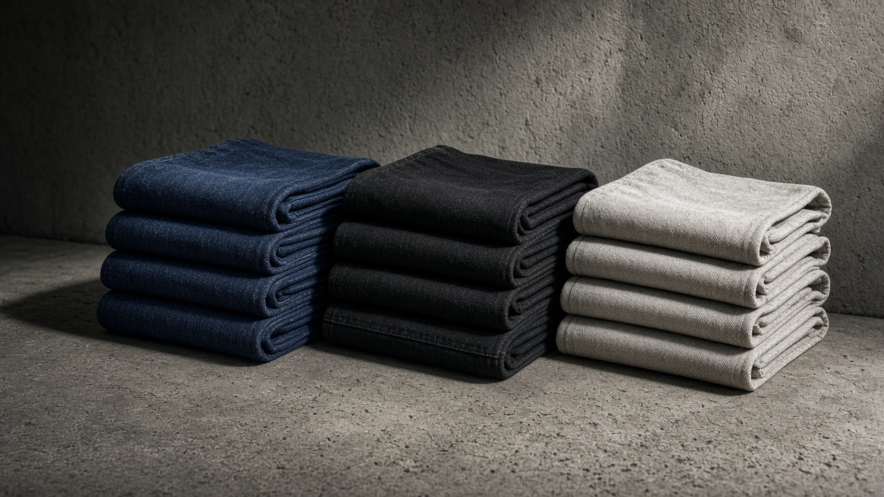 Stack of Slayer indigo denim